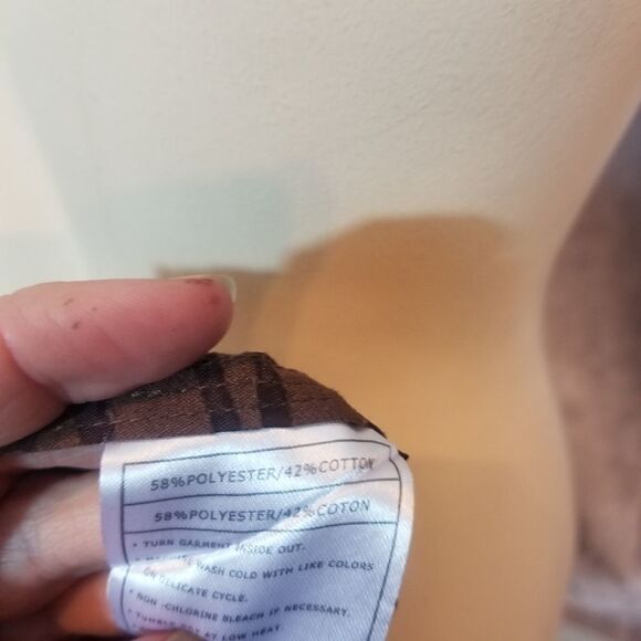 Ariat Brown Zebra Striped Sheer Pearl Snap Sz S - Picture 5 of 5